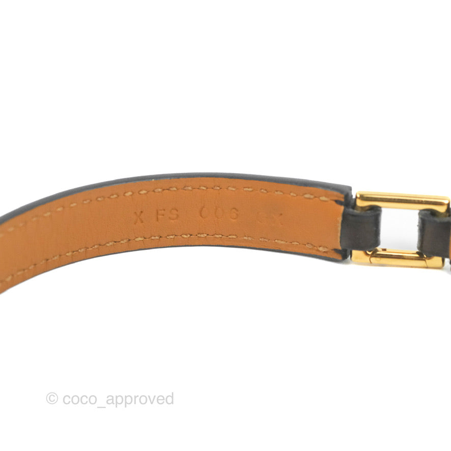 Hermès Rivale Double Tour Bracelet Black Box Leather Gold Hardware