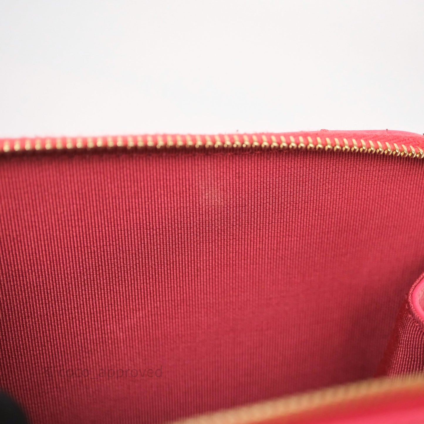 Chanel Small Top Handle Vanity Case Hot Pink Shiny Crumpled Calfskin Aged Gold Hardware