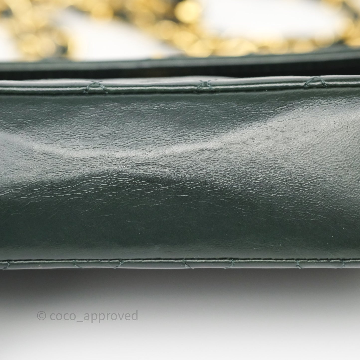 Chanel Vintage Mini Flap Bag Dark Green Lambskin Gold Hardware