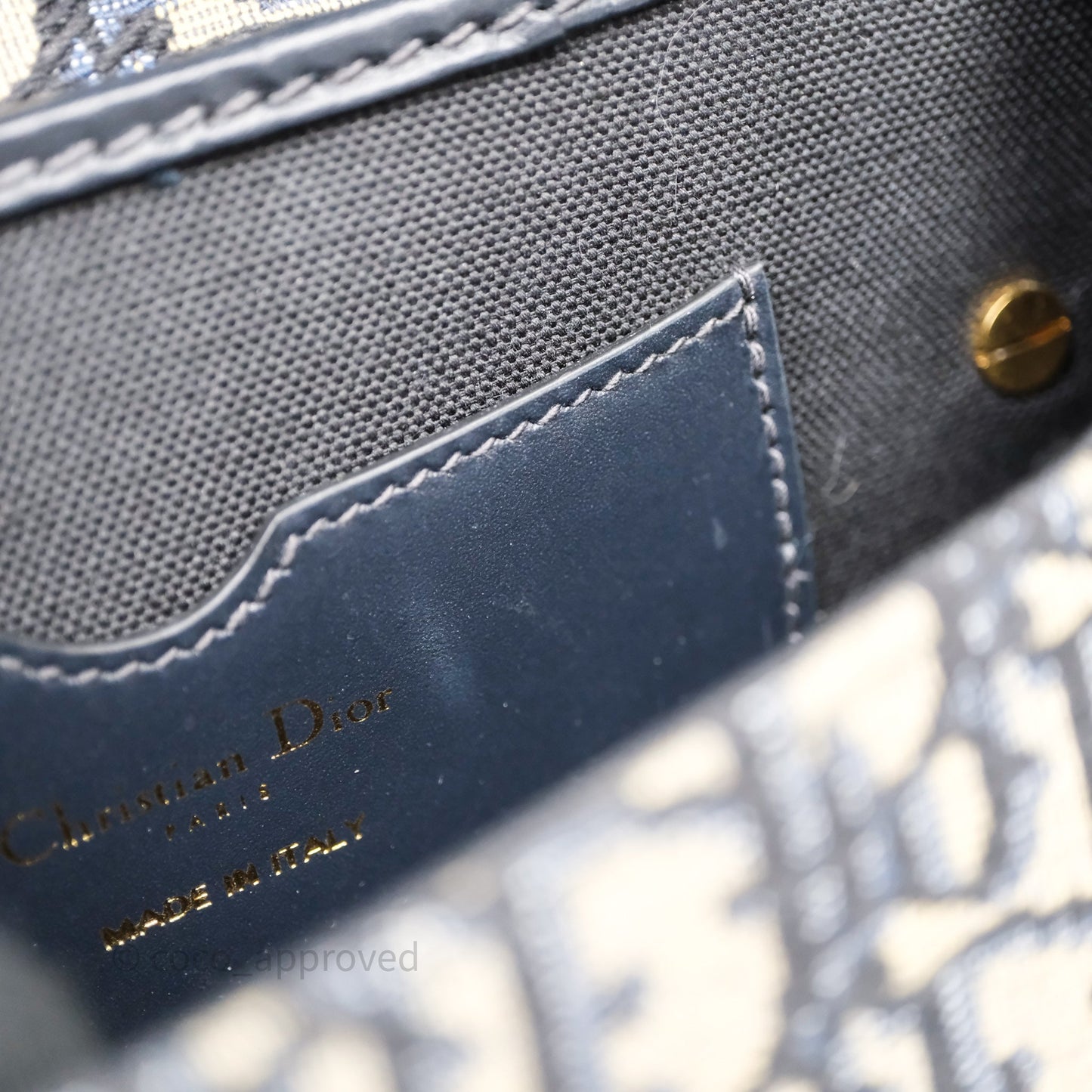 Christian Dior Bobby East-West Bag Blue Oblique Jacquard Canvas