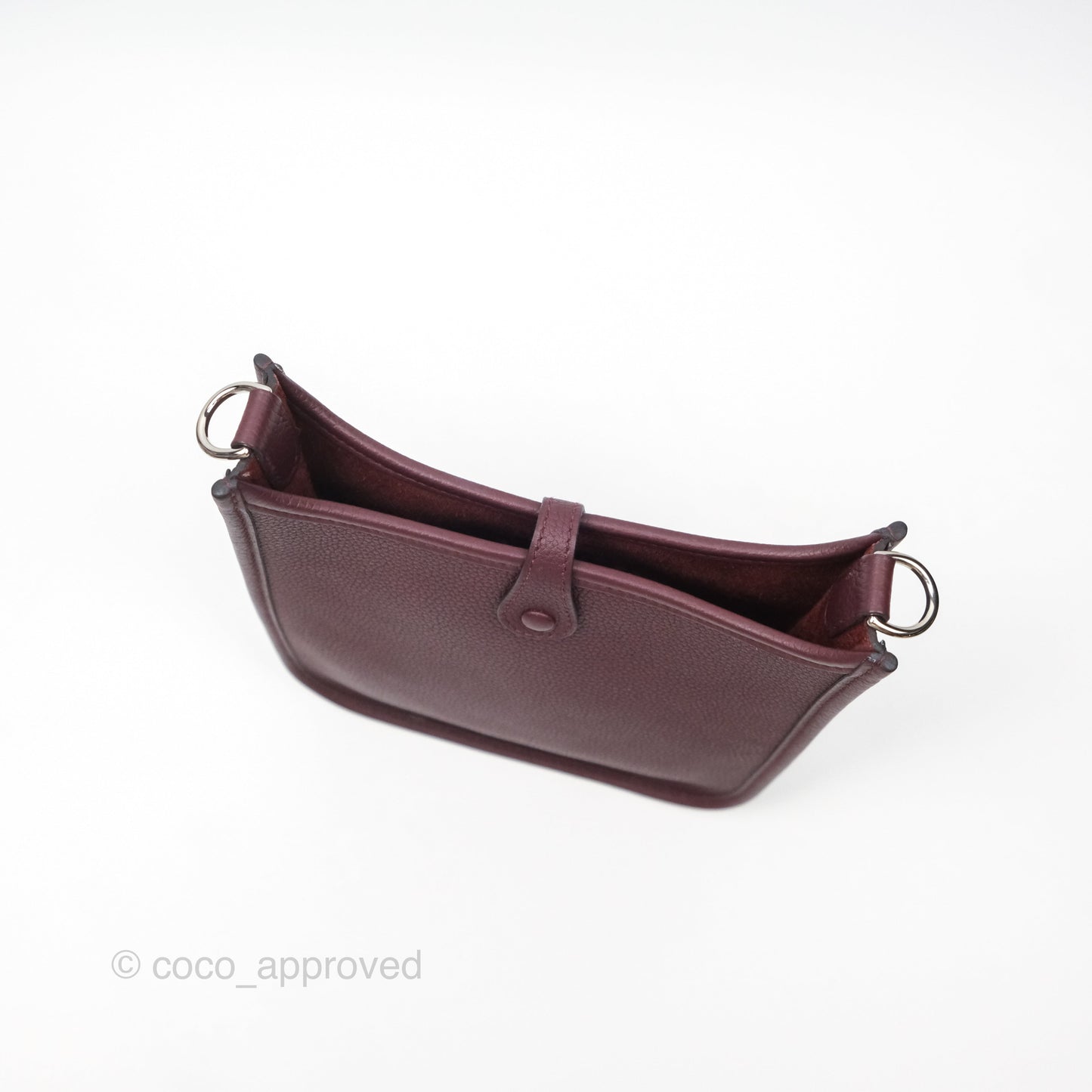 Hermès Mini Evelyne 16 Bordeaux 57 Taurillon Maurice Palladium Hardware