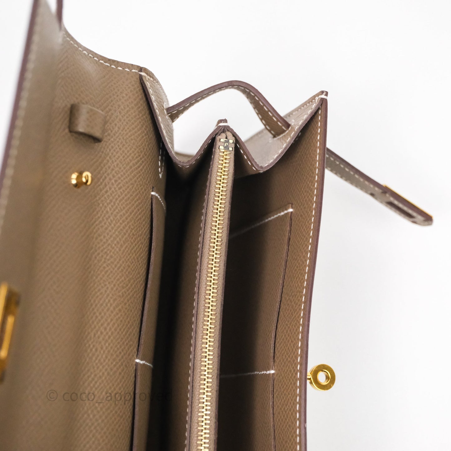 Hermès Kelly To Go Wallet Etoupe 18 Epsom Gold Hardware