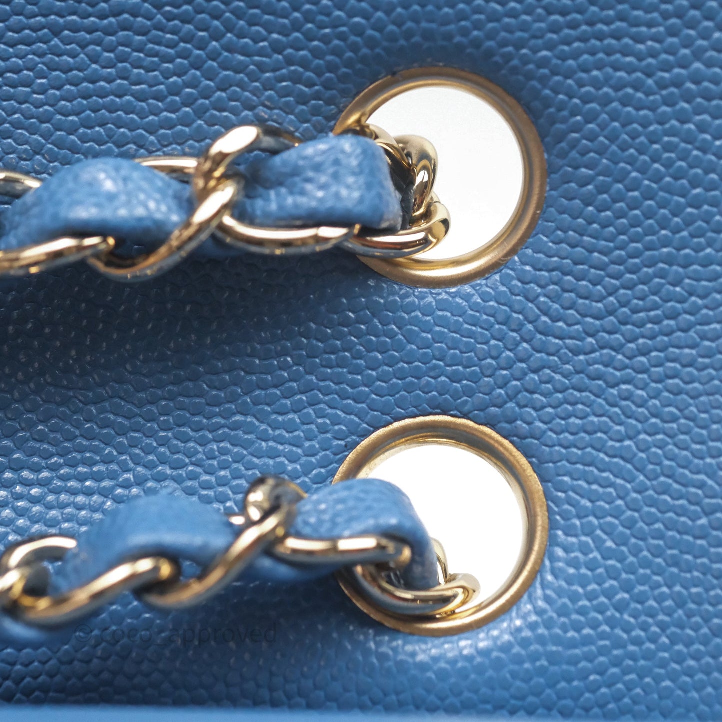 Chanel Small Classic Flap Quilted Blue Caviar Gold Hardware 20S