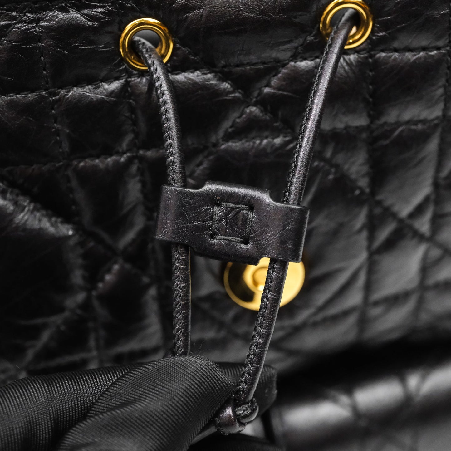 Christian Dior Medium Dior Caro Backpack Black Macrocannage Lambskin
