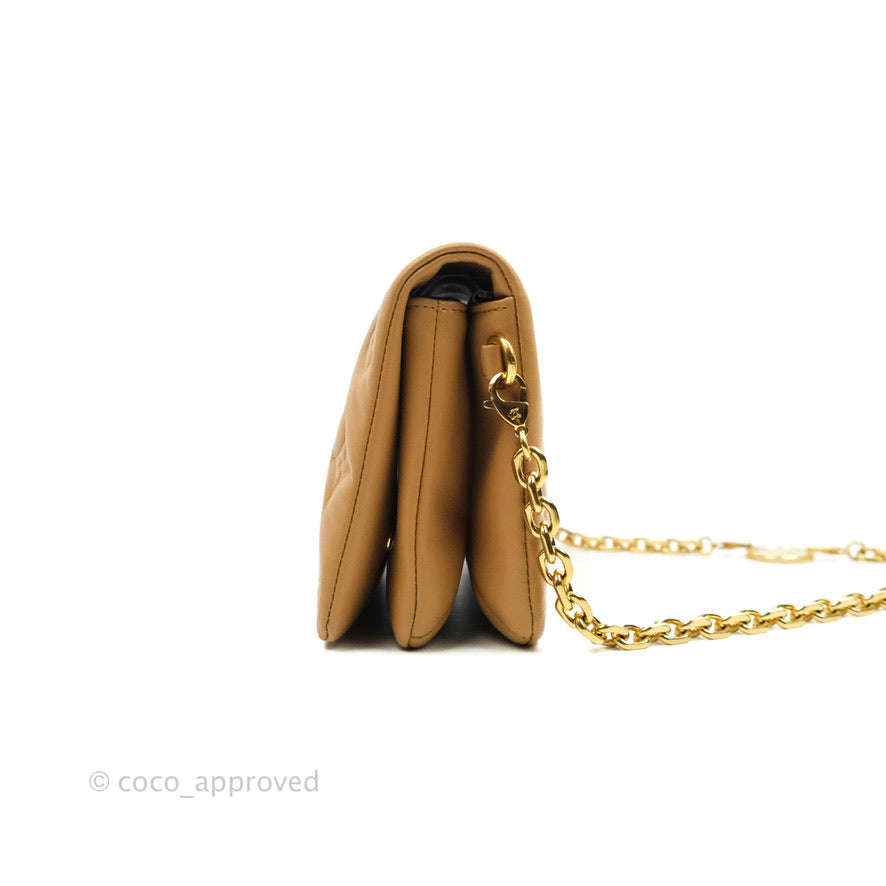 Louis Vuitton Pochette Coussin Monogram Caramel Beige Gold Hardware