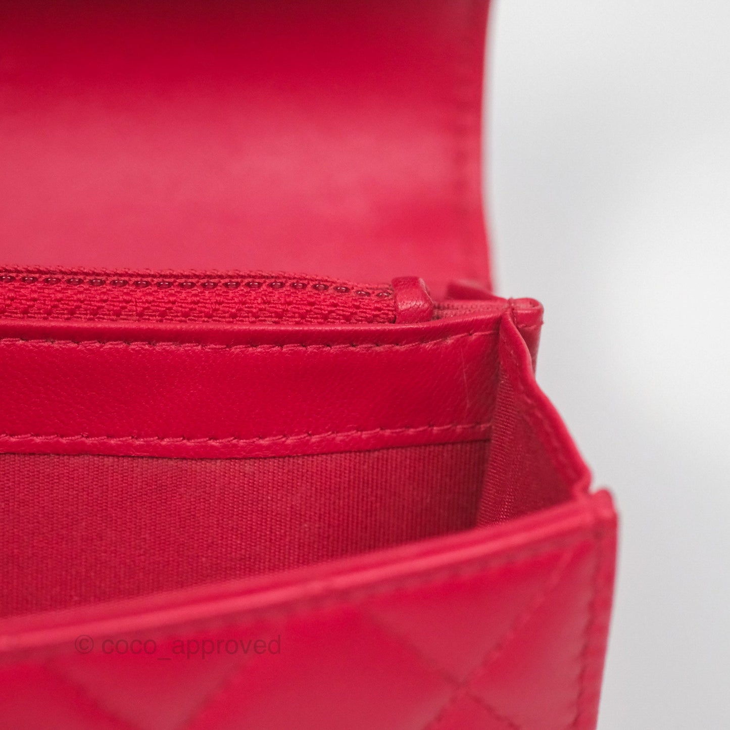Chanel Quilted Boy Flap Long Wallet Red Lambskin Gold Hardware