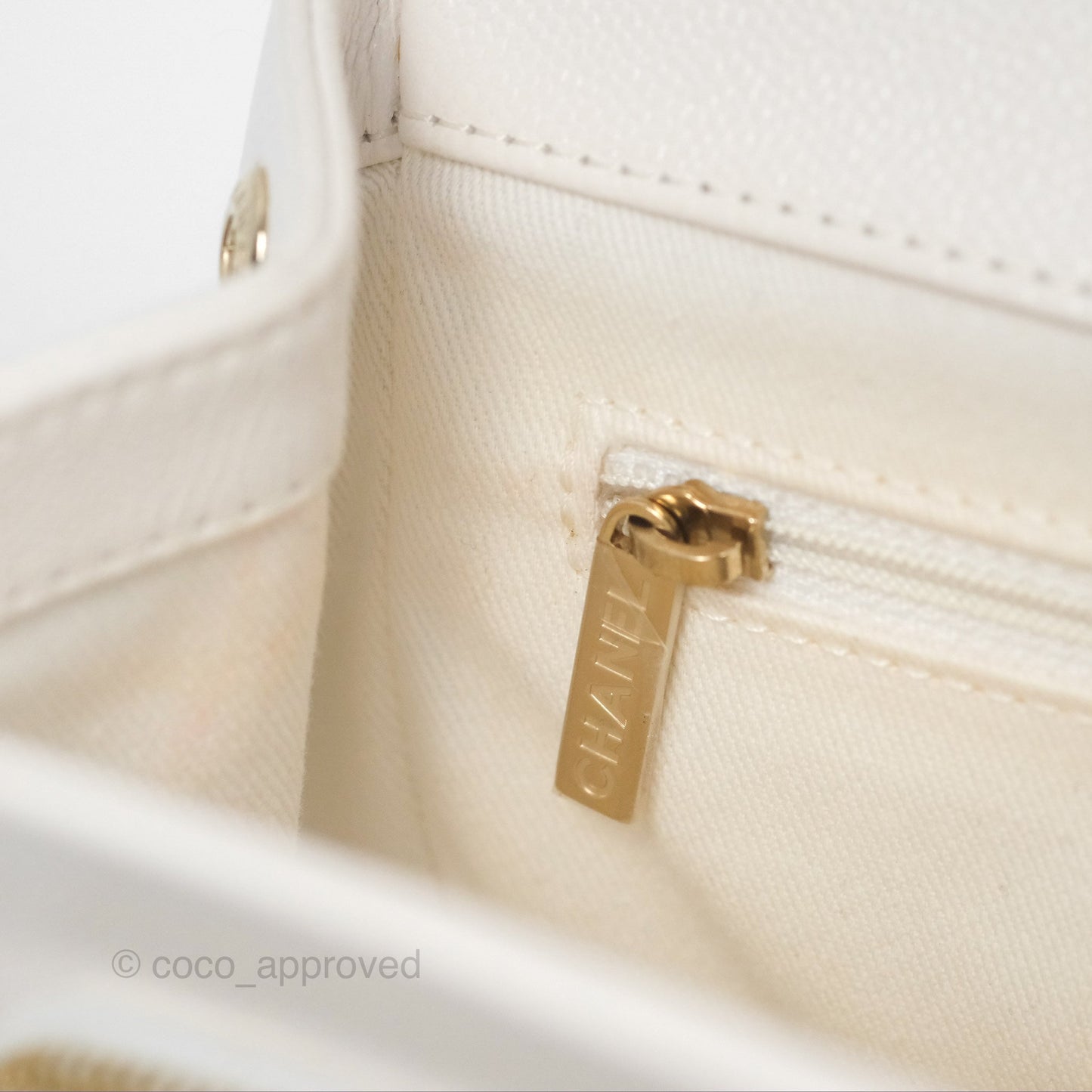 Chanel Quilted Small Business Affinity Flap White Caviar Gold Hardware