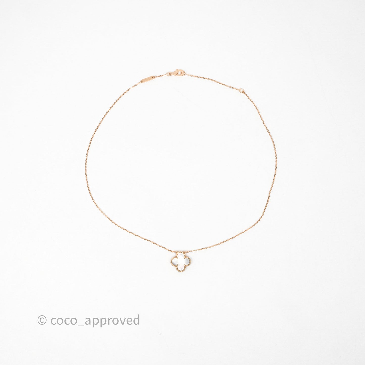 Van Cleef & Arpels Vintage Alhambra Pendant Grey Mother-of-pearl Rose Gold