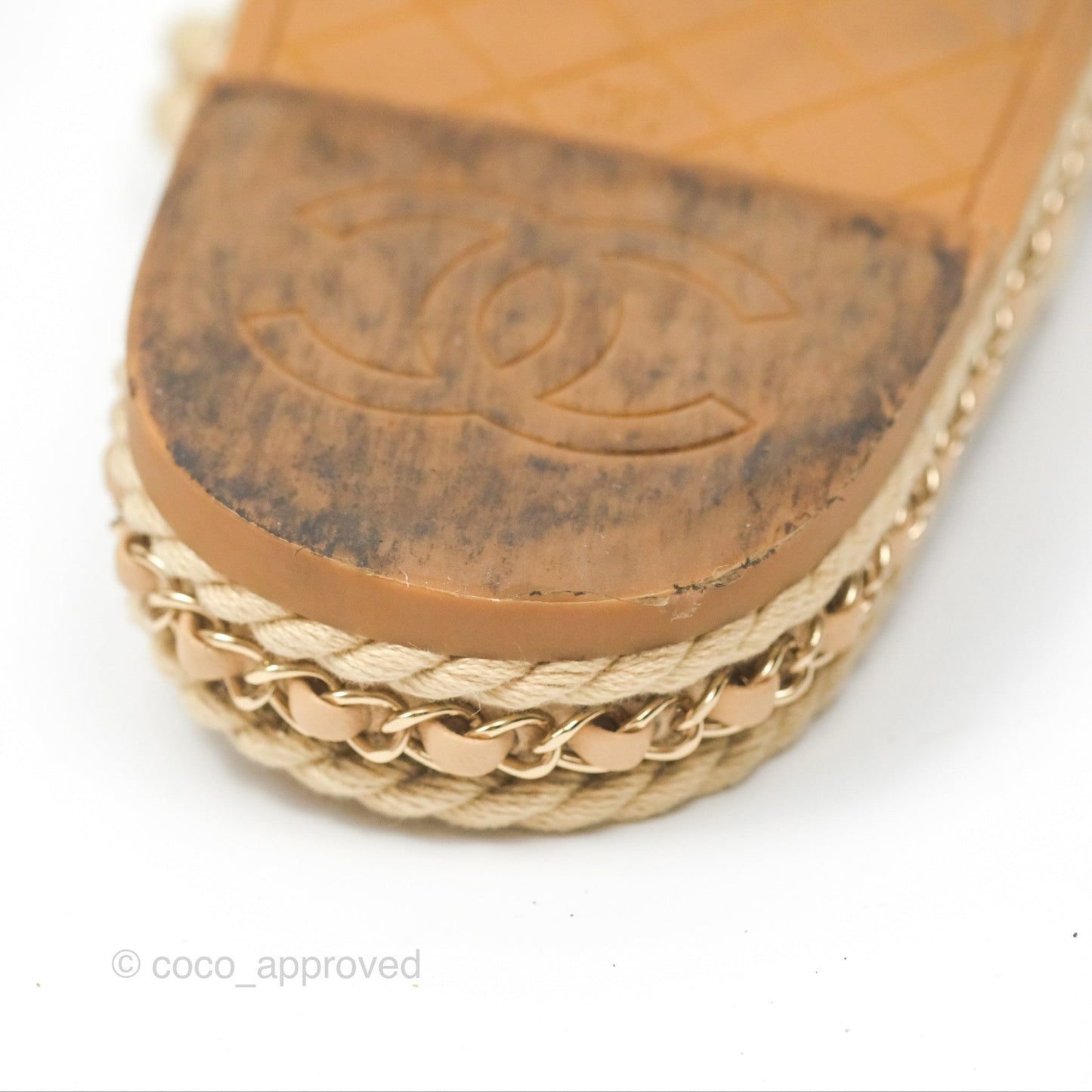 Chanel Cord Chain Slides Size 39