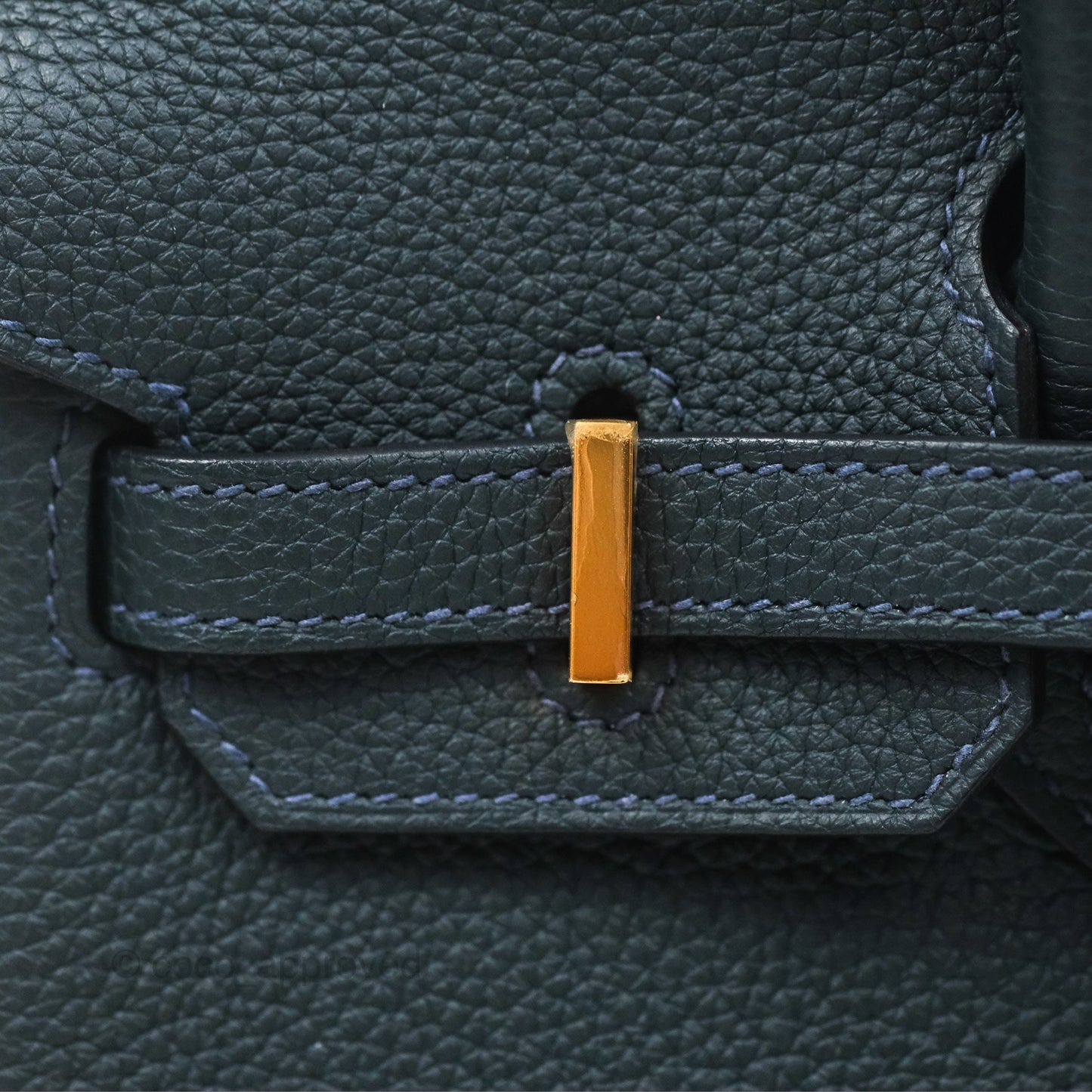 Hermès Birkin 25 Retourne Vert Rousseau V0 Togo Gold Hardware