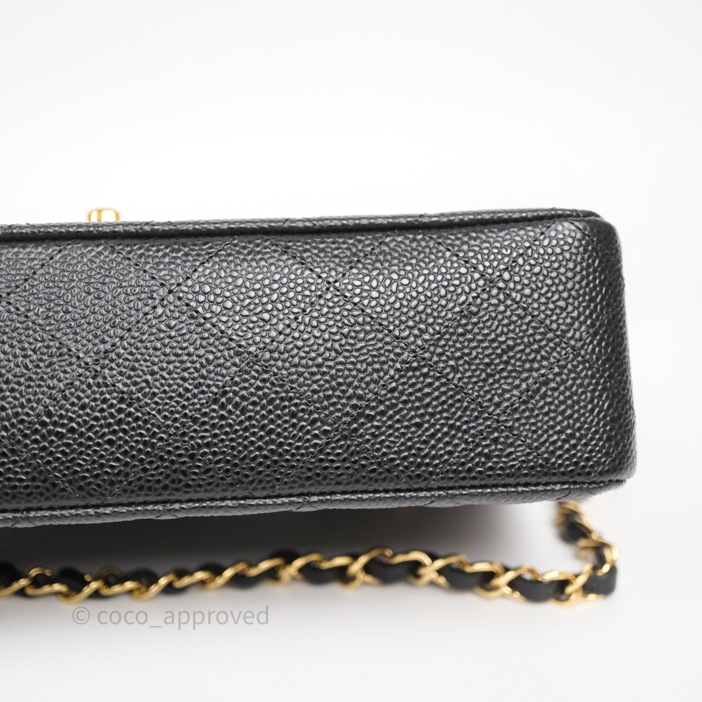 Chanel Classic M/L Medium Flap Quilted Black Caviar Gold Hardware