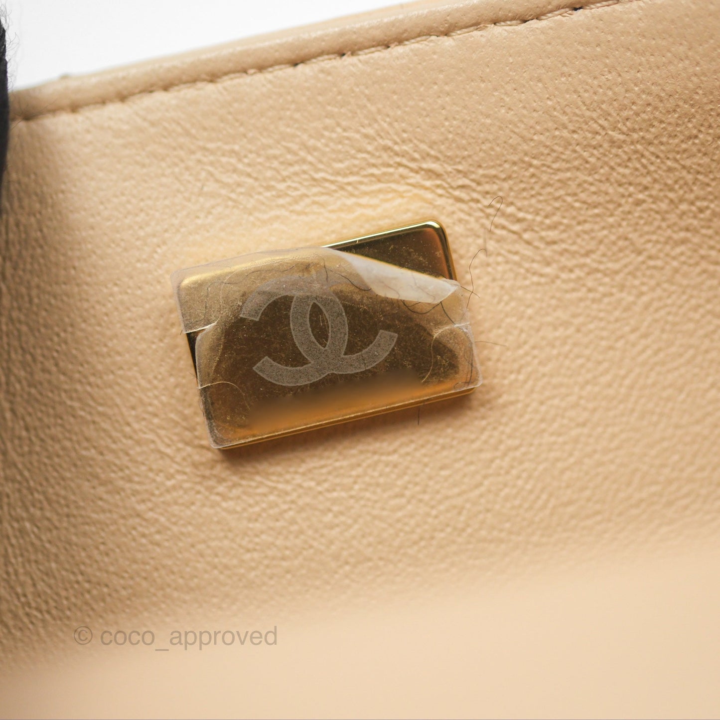 Chanel Quilted Mini Rectangular Beige Lambskin Gold Hardware