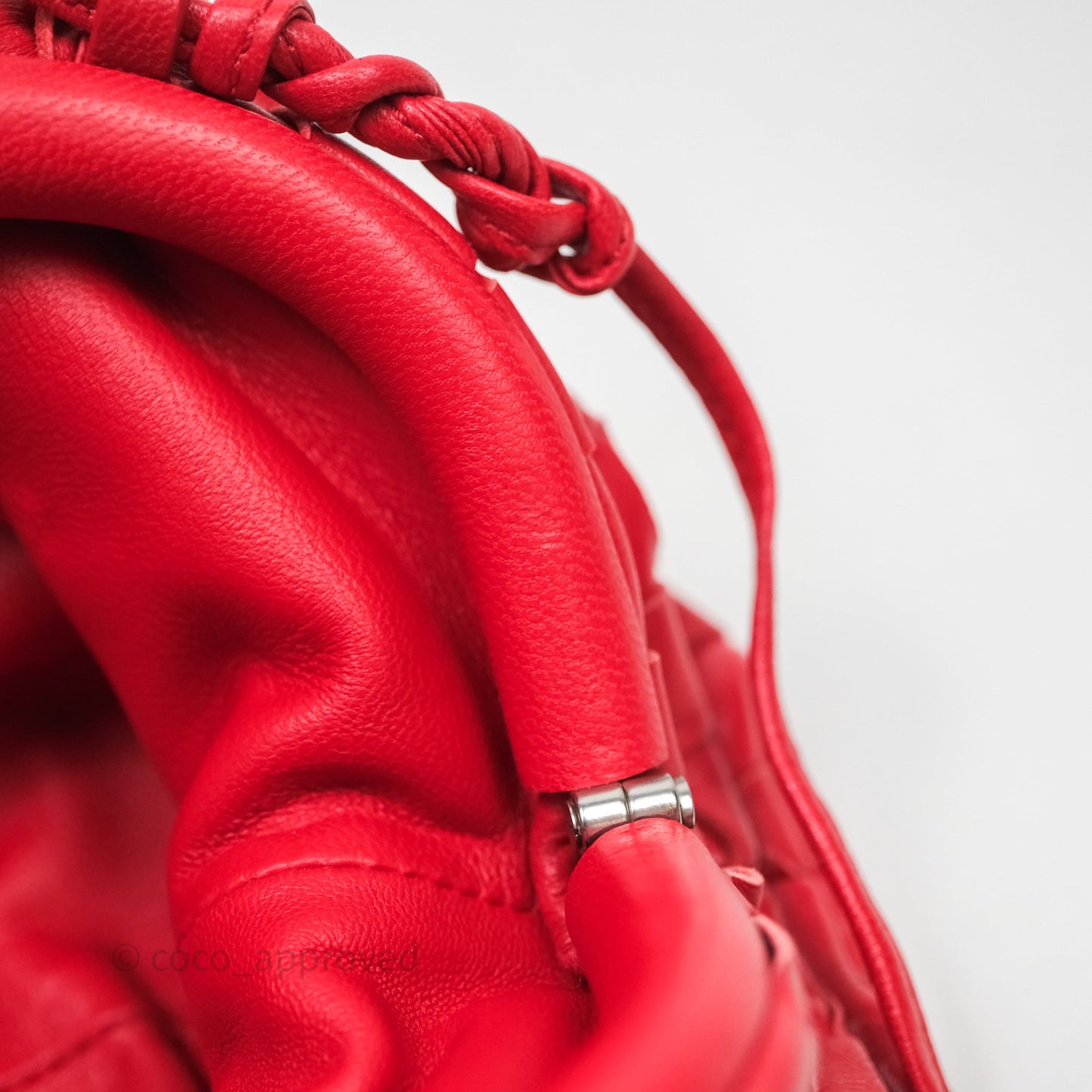 Bottega Veneta Mini Pouch Red Intrecciato Lambskin
