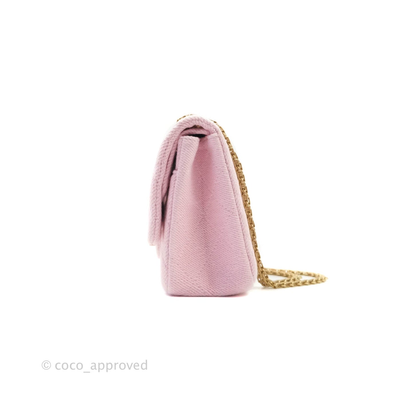 Chanel Reissue 226 Light Pink Fabric Aged Gold Hardware
