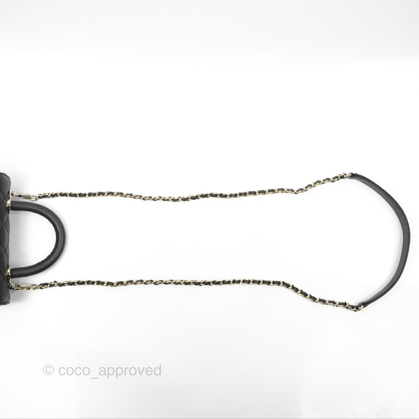 Chanel Mini Coco Handle Quilted Black Caviar Gold Hardware