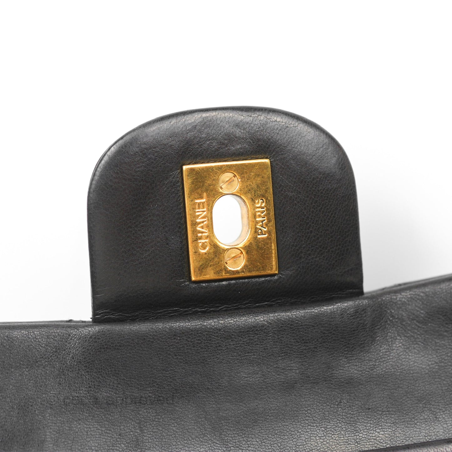 Chanel Classic Vintage Medium Flap Black Lambskin 24K Gold Hardware