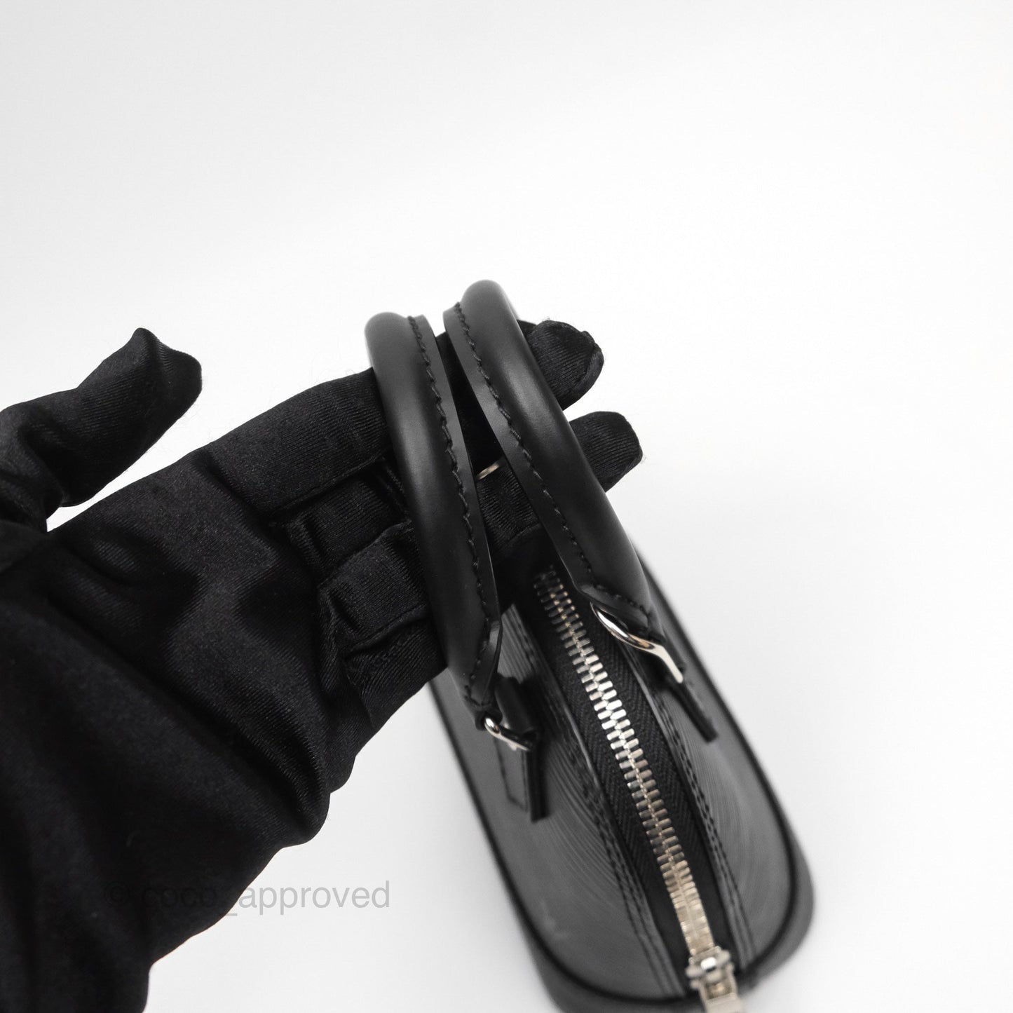 Louis Vuitton Alma Nano Black Silver Hardware
