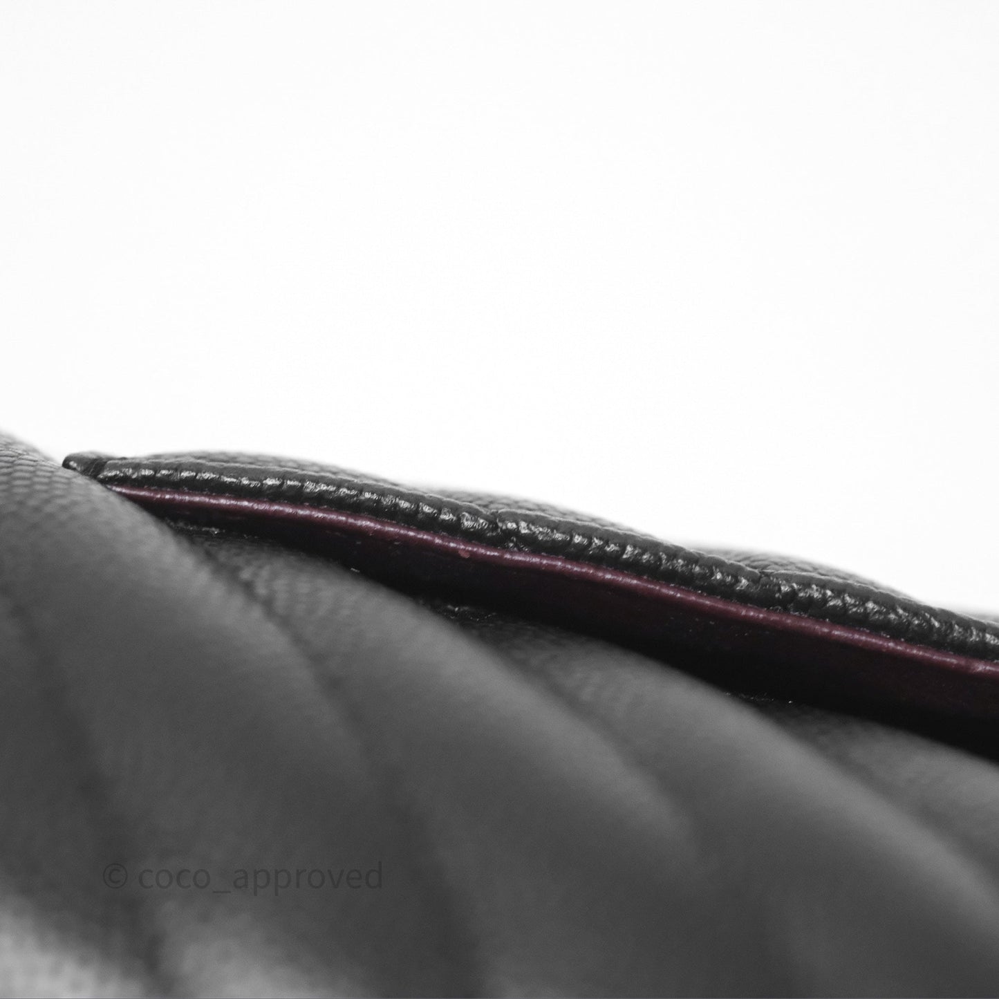 Chanel Classic M/L Medium Flap Chevron Black Caviar Silver Hardware