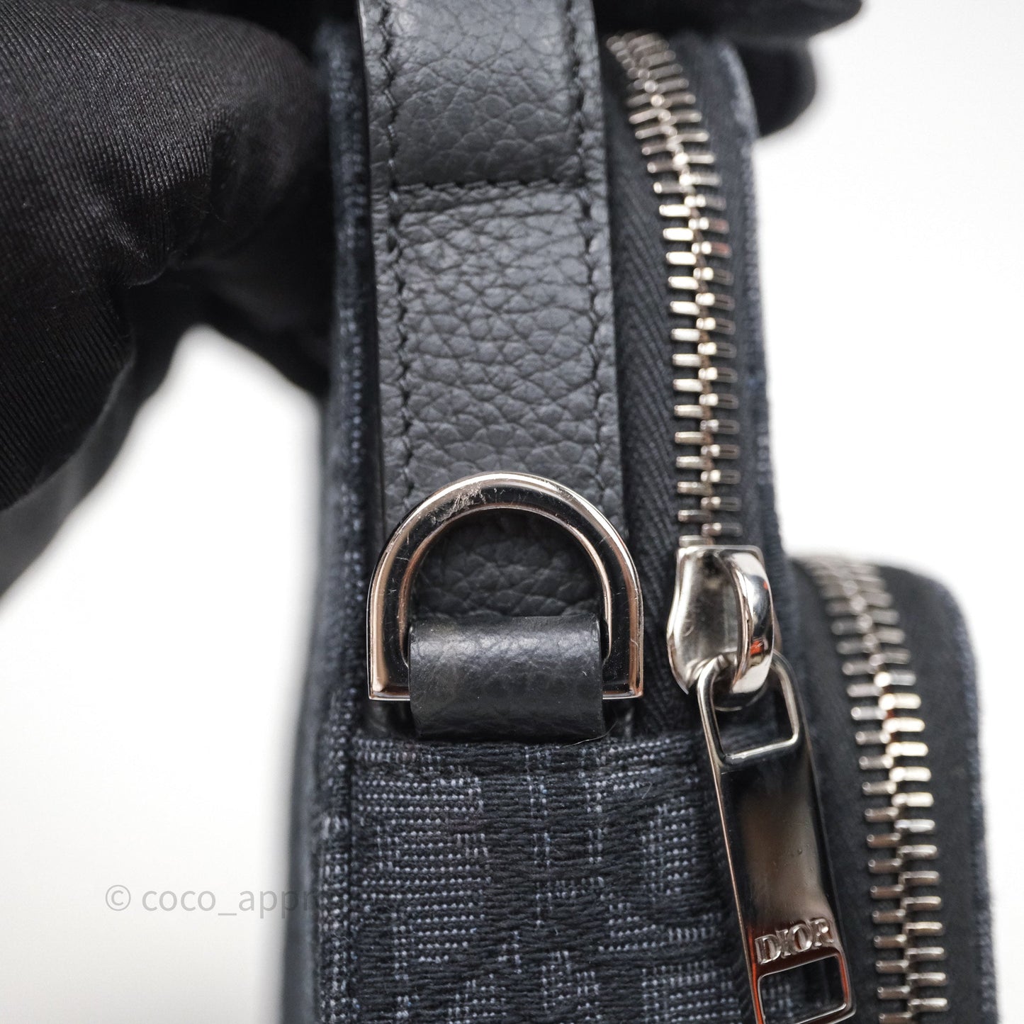 Christian Dior Men's Crossbody Bag Black Oblique Canvas