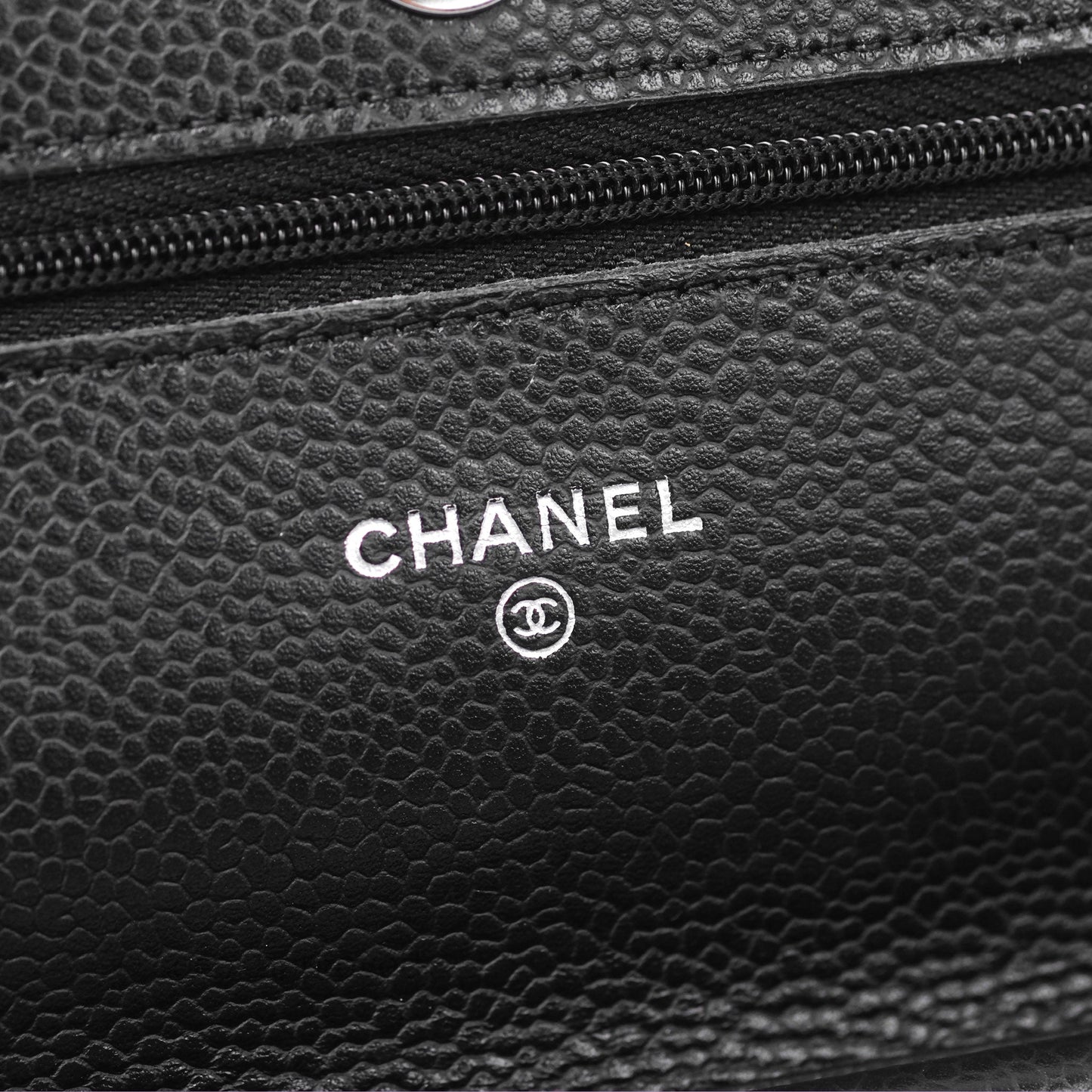 Chanel Quilted Classic Wallet On Chain WOC Black Caviar Silver Hardware