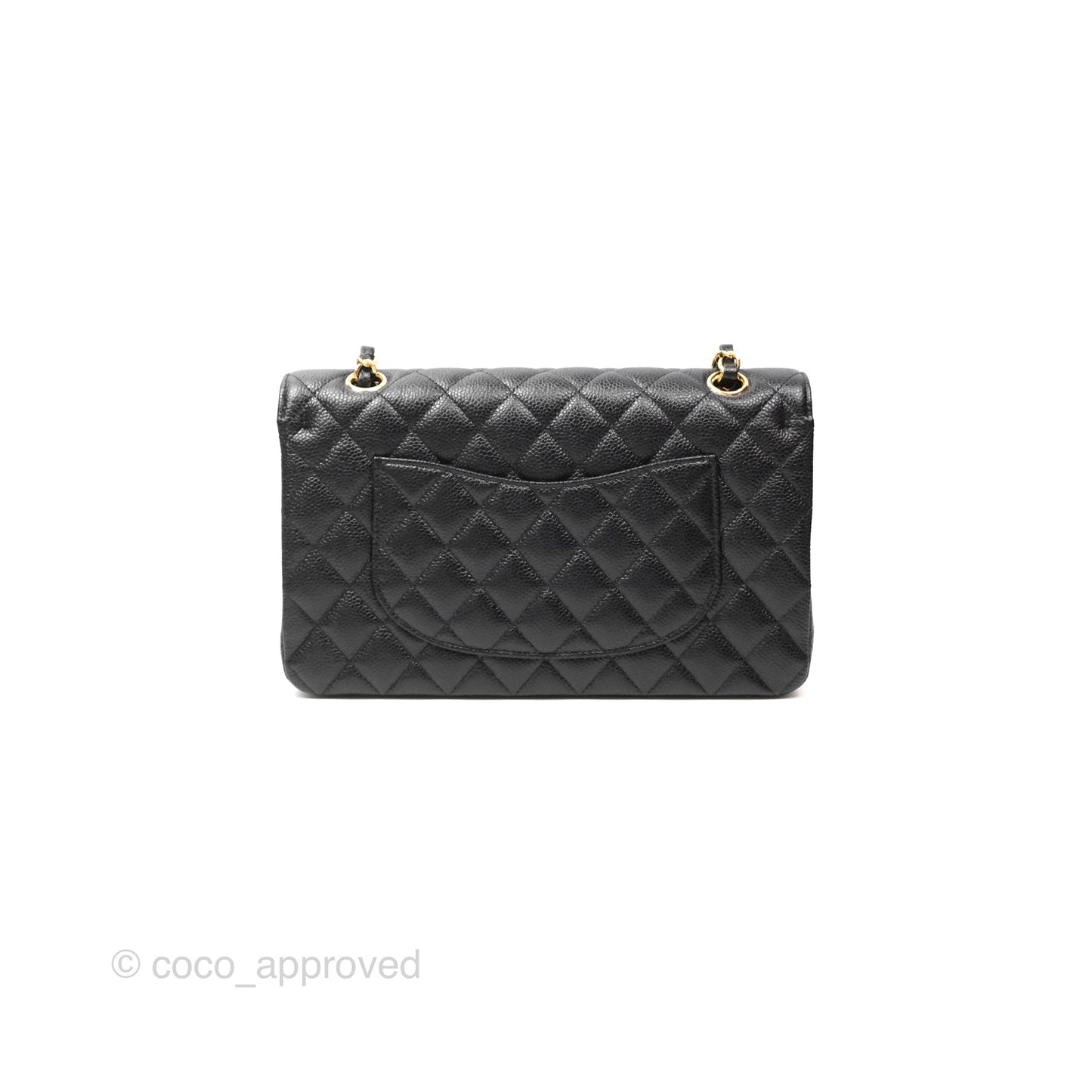 Chanel Classic M/L Medium Flap Quilted Black Caviar Gold Hardware