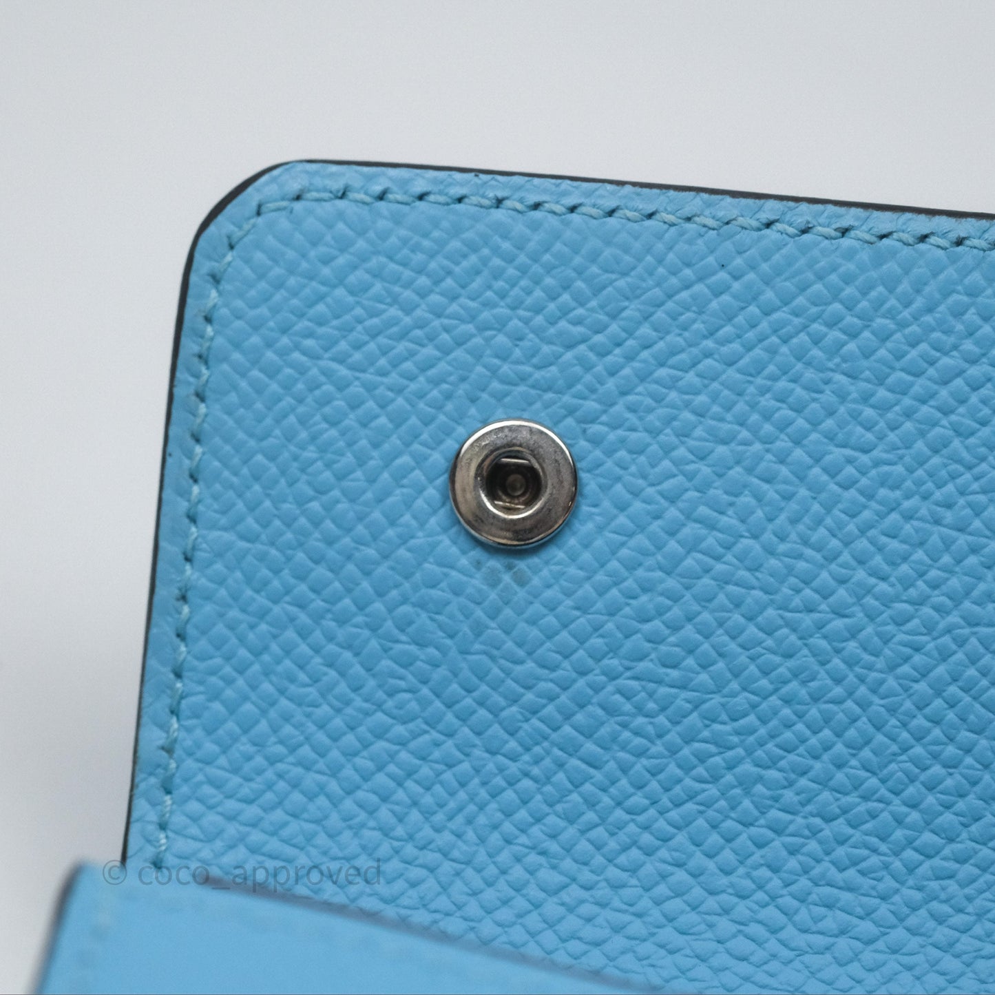 Hermès Hermesnap Wallet Epsom Celeste 7N Palladium Hardware