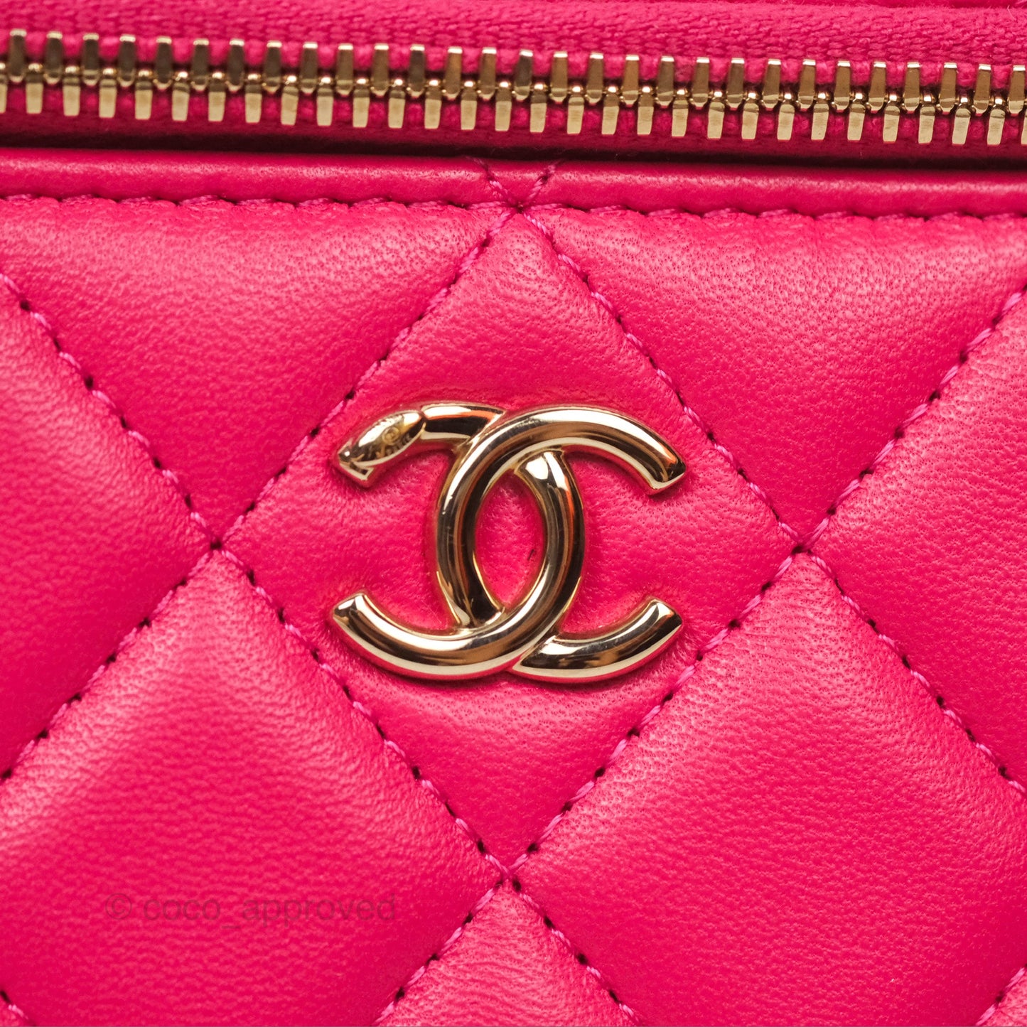Chanel Trendy CC Vanity With Chain Dark Pink Lambskin Gold Hardware
