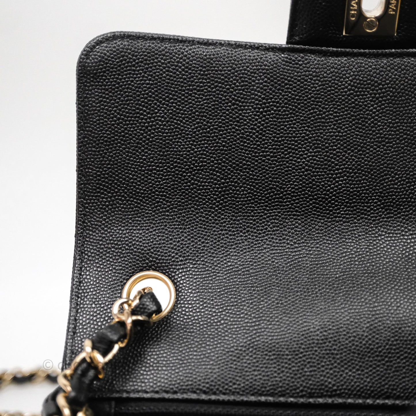 Chanel Quilted Mini Rectangular Black Caviar Gold Hardware