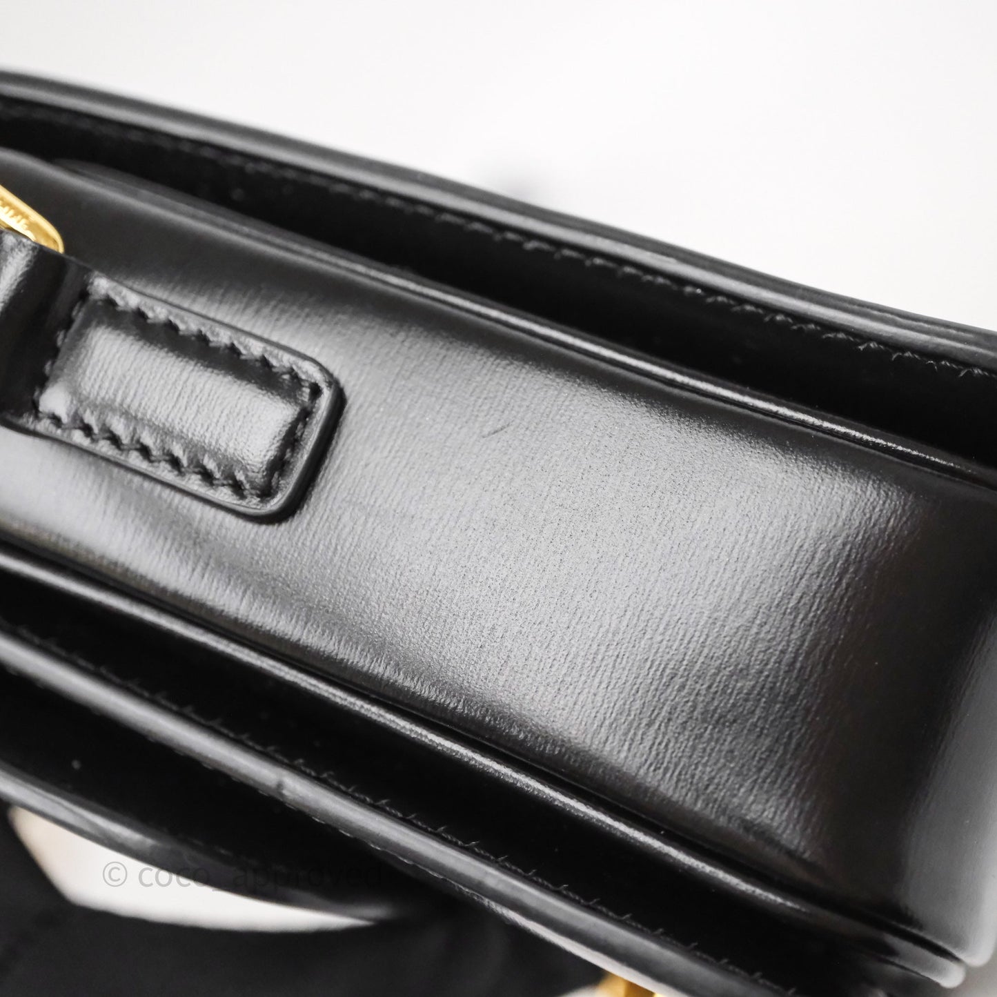 Celine Teen Triomphe Bag Black Shiny Calfskin Gold Hardware
