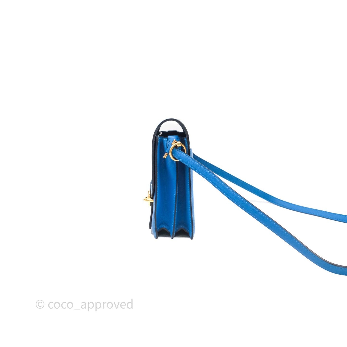 Hermès Roulis Mini 18 Bleu Zanzibar B3 Evercolor Gold Hardware