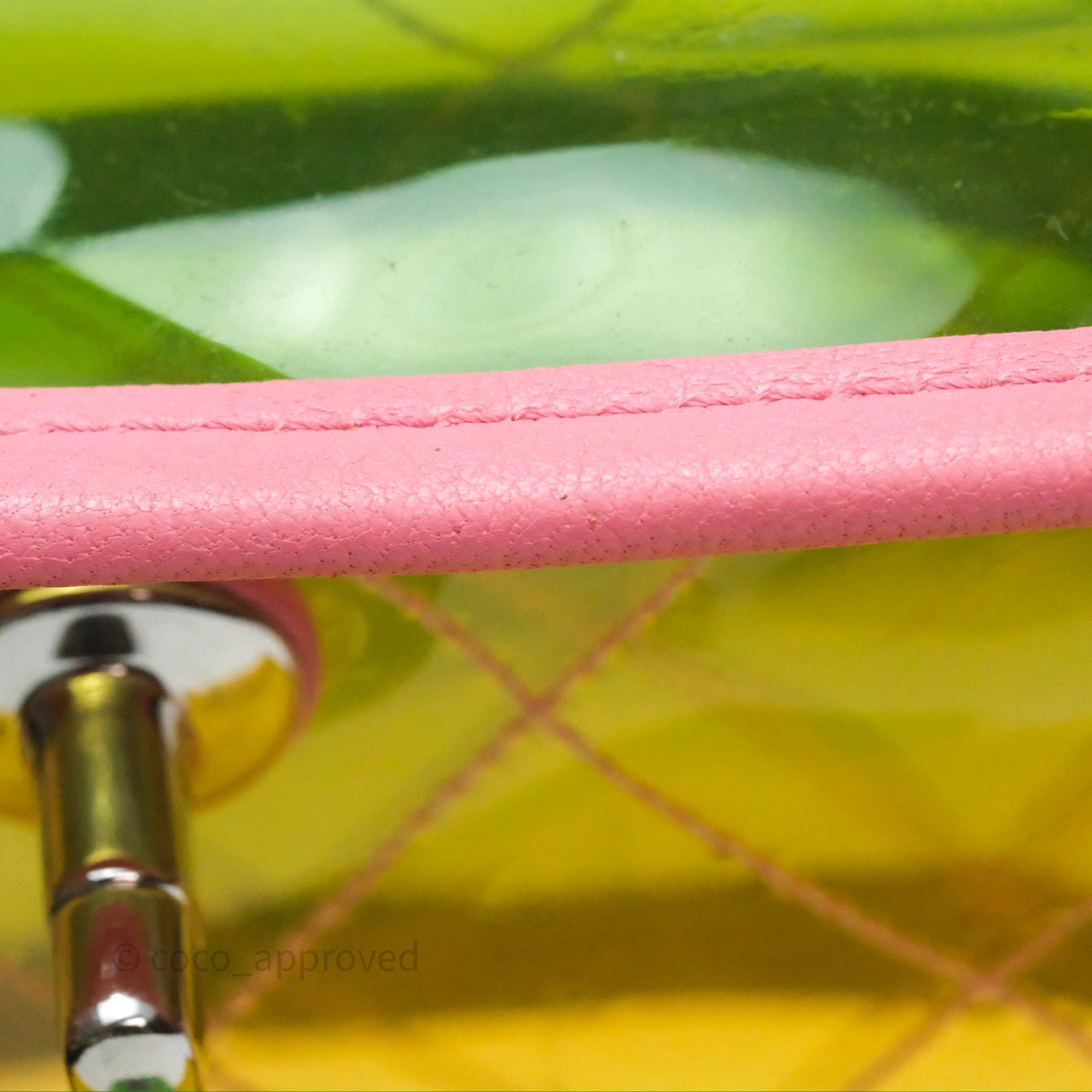 Chanel Mini Coco Splash Flap Bag PVC Lambskin Pink/Yellow/Green Silver Hardware