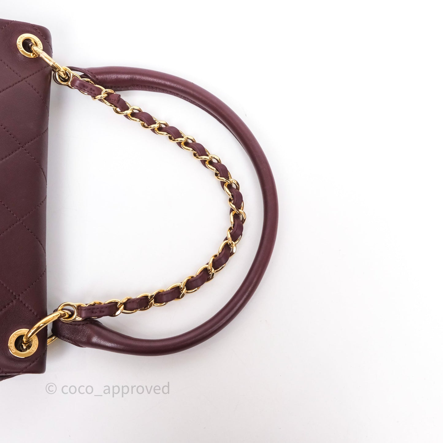 Chanel Quilted Shoulder Flap Bag Red Burgundy Lambskin Gold Hardware