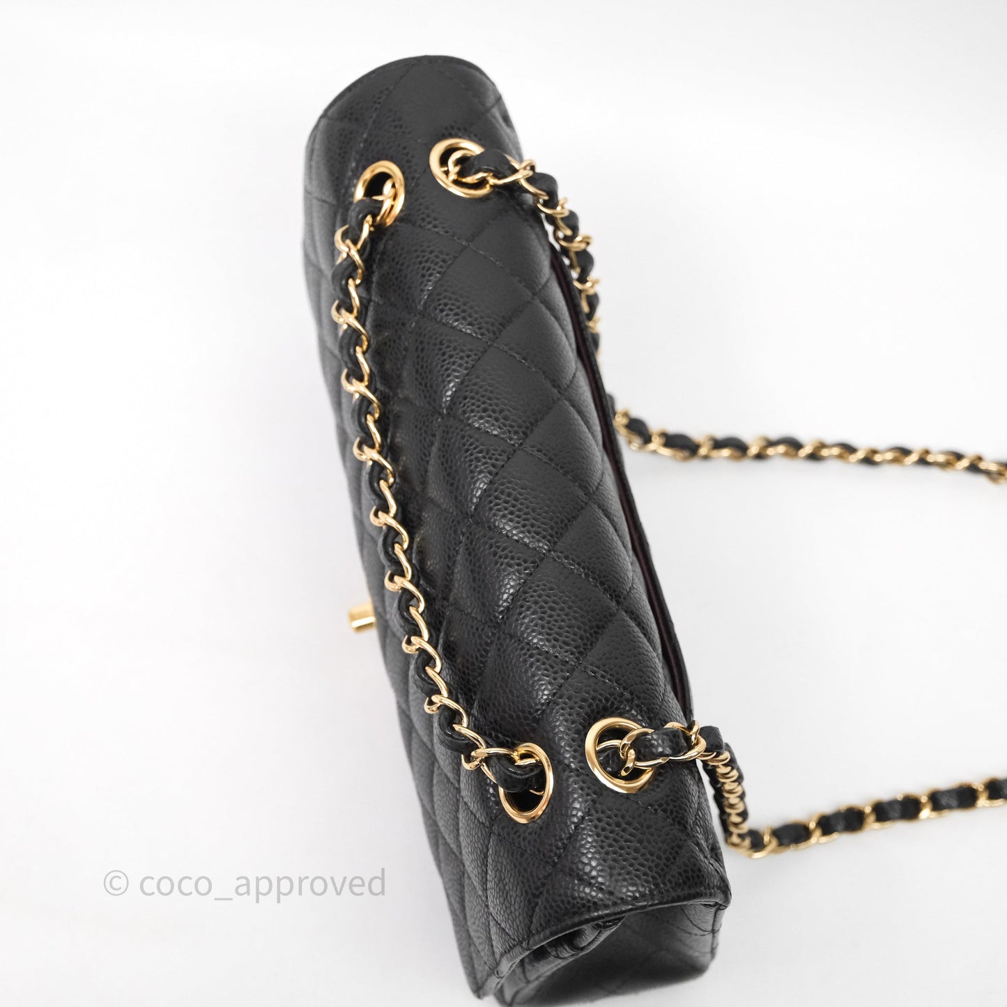Chanel Classic M/L Medium Flap Quilted Black Caviar Gold Hardware