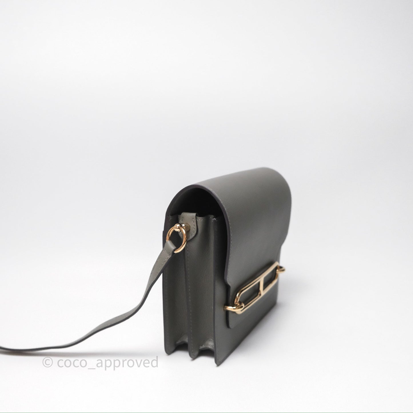 Hermès Roulis Mini 18 Gris Meyer 0L Evercolor Permabrass Hardware