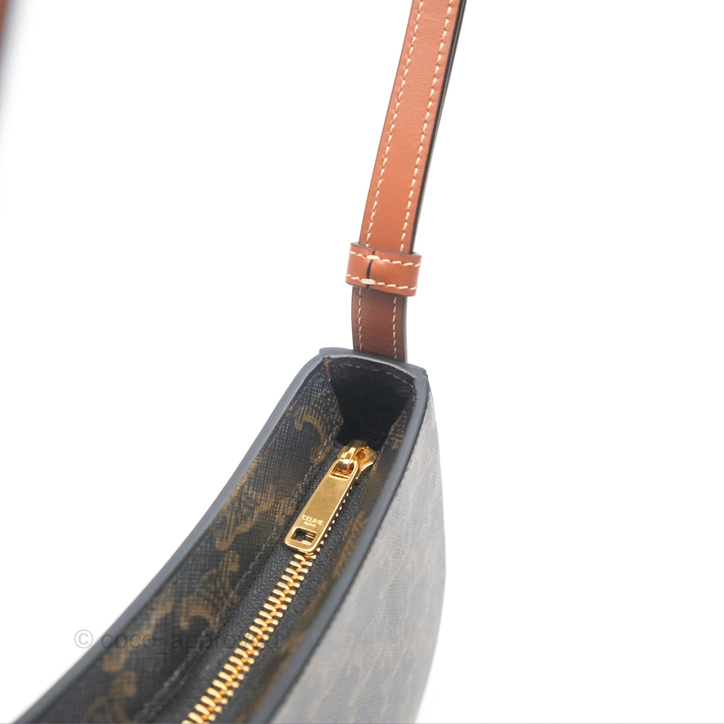 Celine Medium Tilly Bag In Triomphe Canvas and Calfskin Tan
