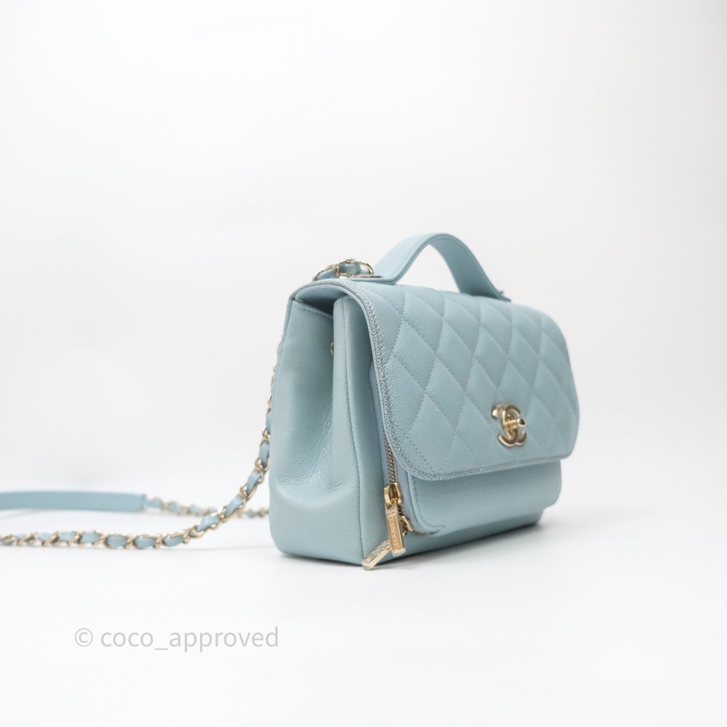 Chanel Quilted Medium Business Affinity Flap Blue Caviar Gold Hardware