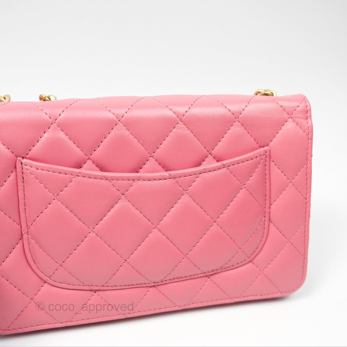Chanel All Slide Wallet on Chain WOC Adjustable Chain Quilted Pink Lambskin