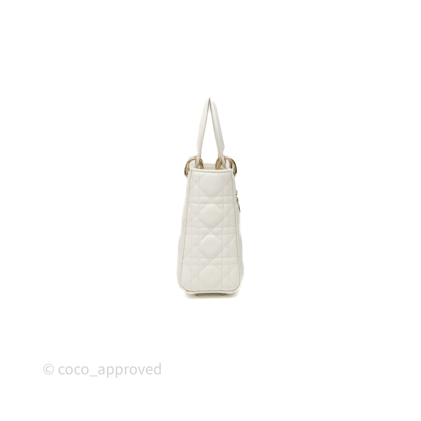 Christian Dior Small My ABCDior Lady Dior Bag White Cannage Lambskin Gold Hardware