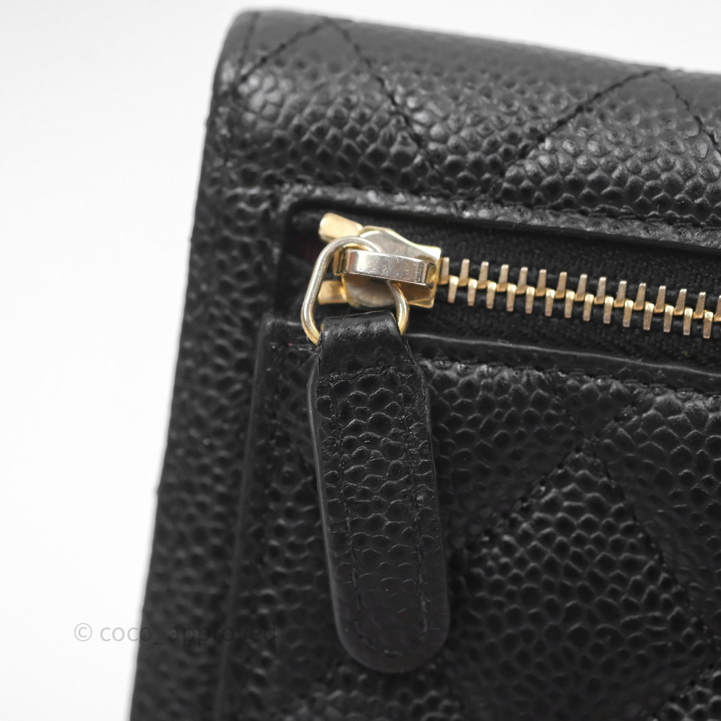 Chanel Classic Short Flap Wallet Black Caviar Gold Hardware