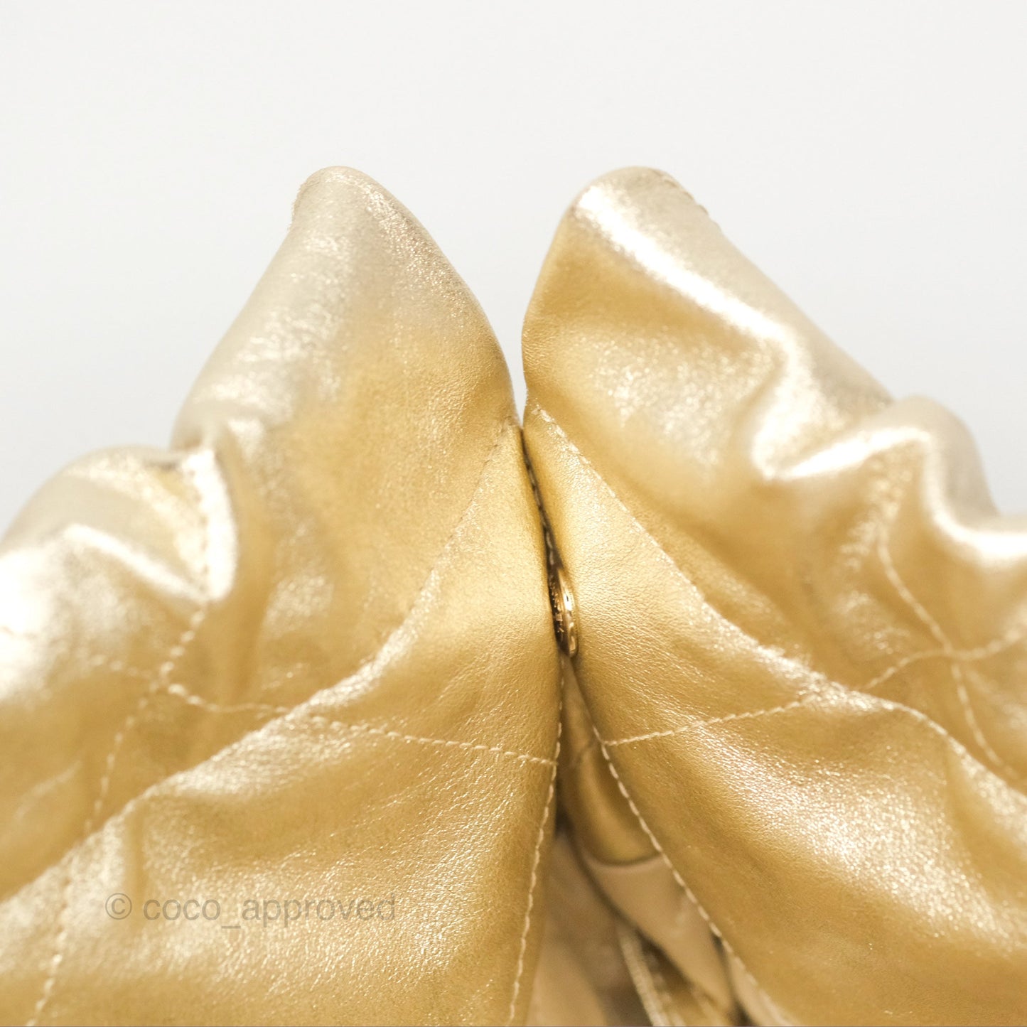 Chanel 22 Small Quilted Iridescent Gold Gold Hardware
