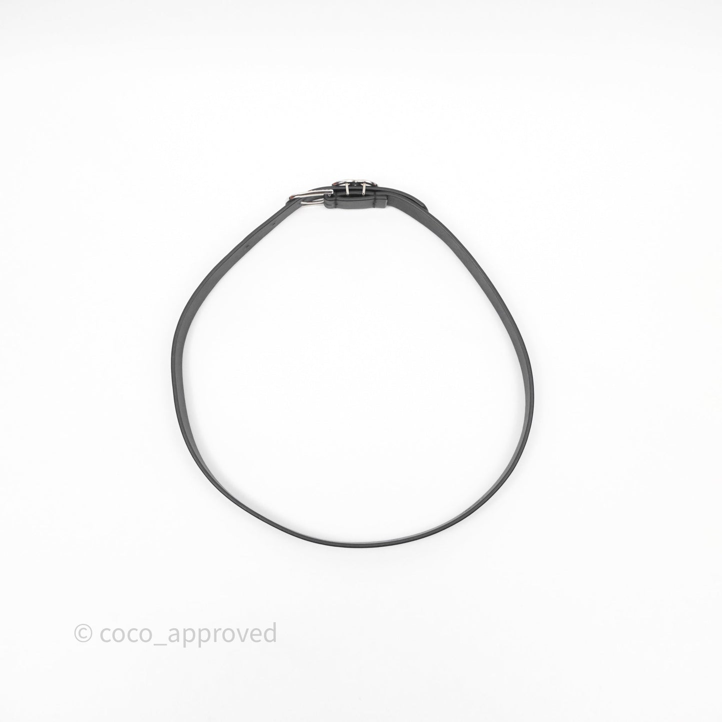 Chanel Crystal CC Belt Black Silver Hardware Size 75 20S
