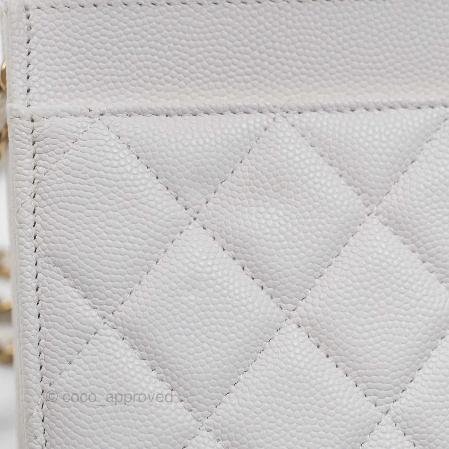 Chanel Quilted Classic Wallet on Chain WOC White Caviar Gold Hardware