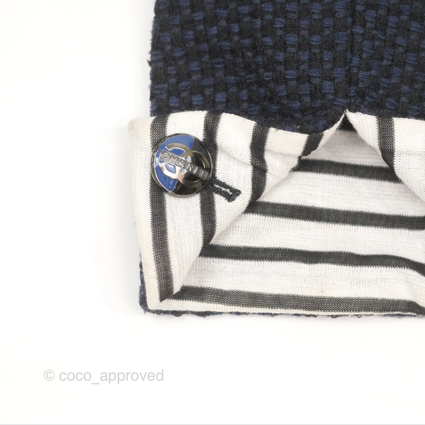 Chanel Double Zip Jacket Tweed Navy