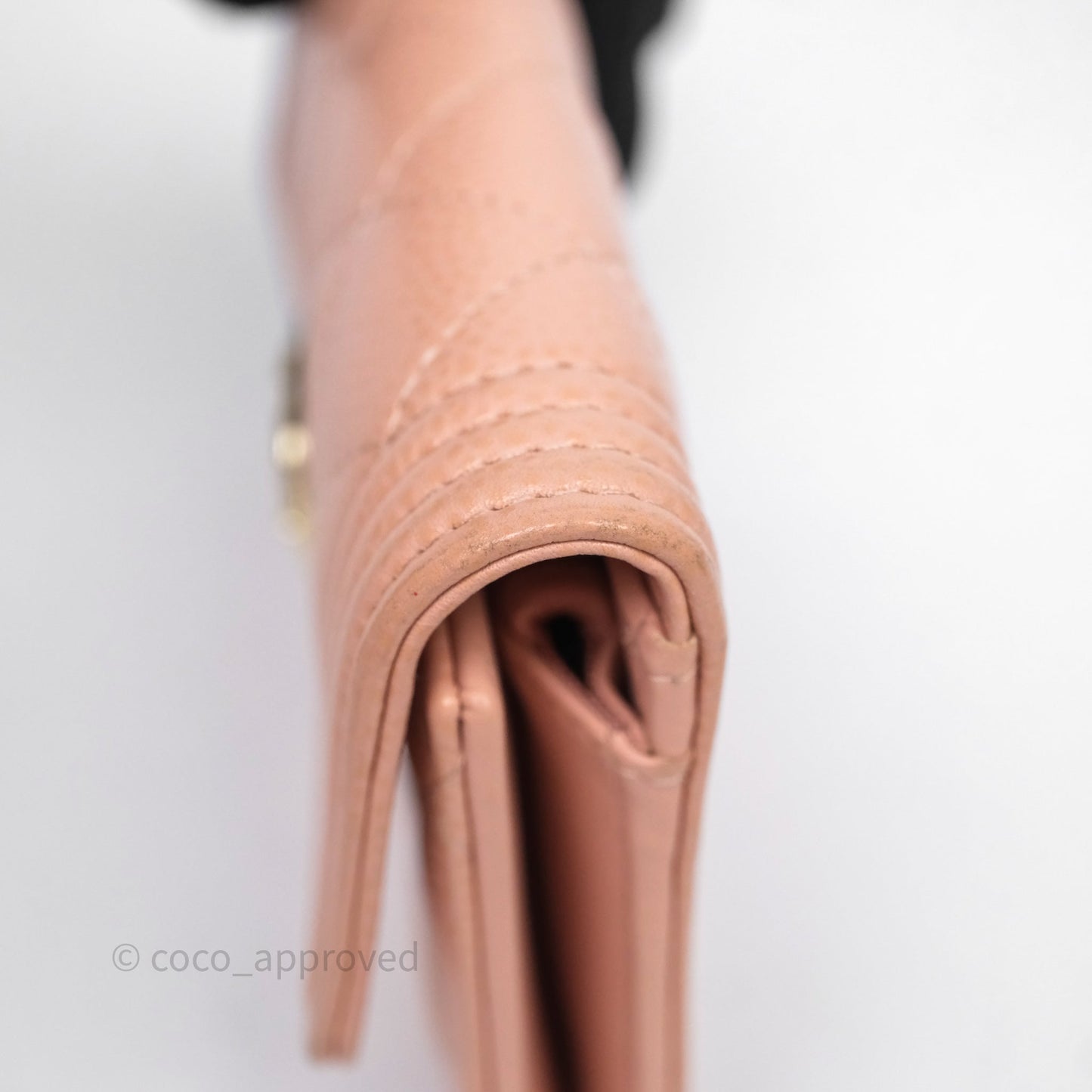 Chanel Quilted Boy Medium Trifold Flap Wallet Pink Caviar Gold Hardware