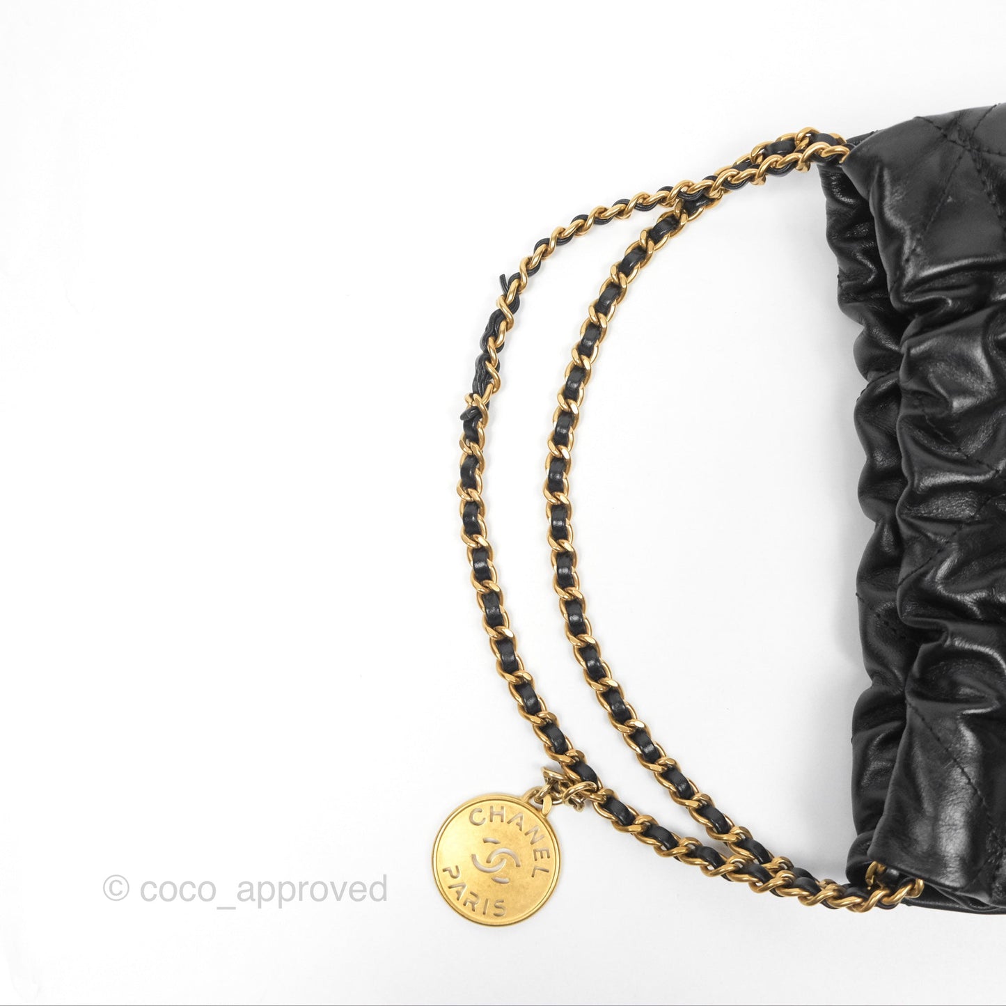 Chanel 22 Mini Bag Black Crumpled Calfskin