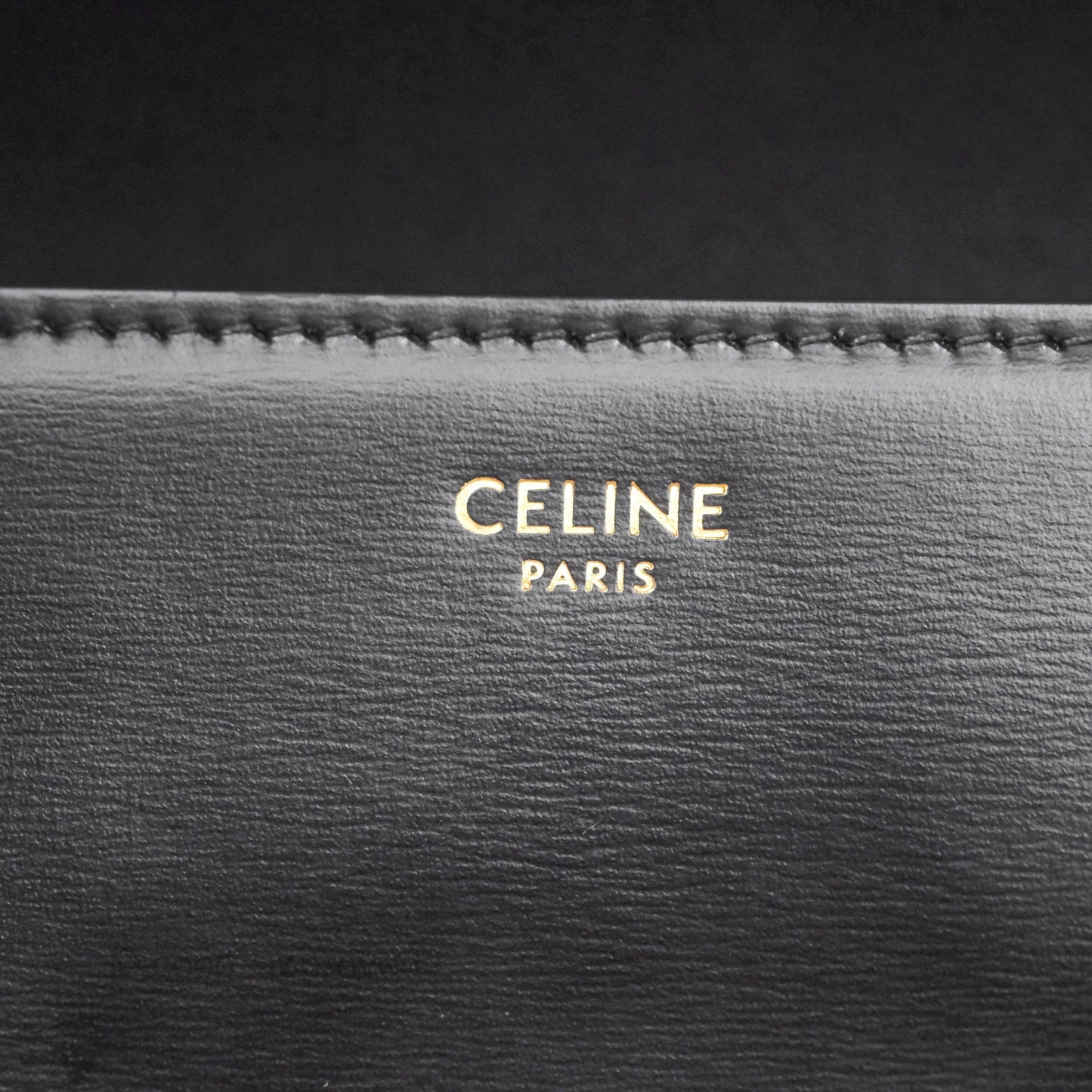 Celine Triomphe Shoulder Bag Black Calfskin