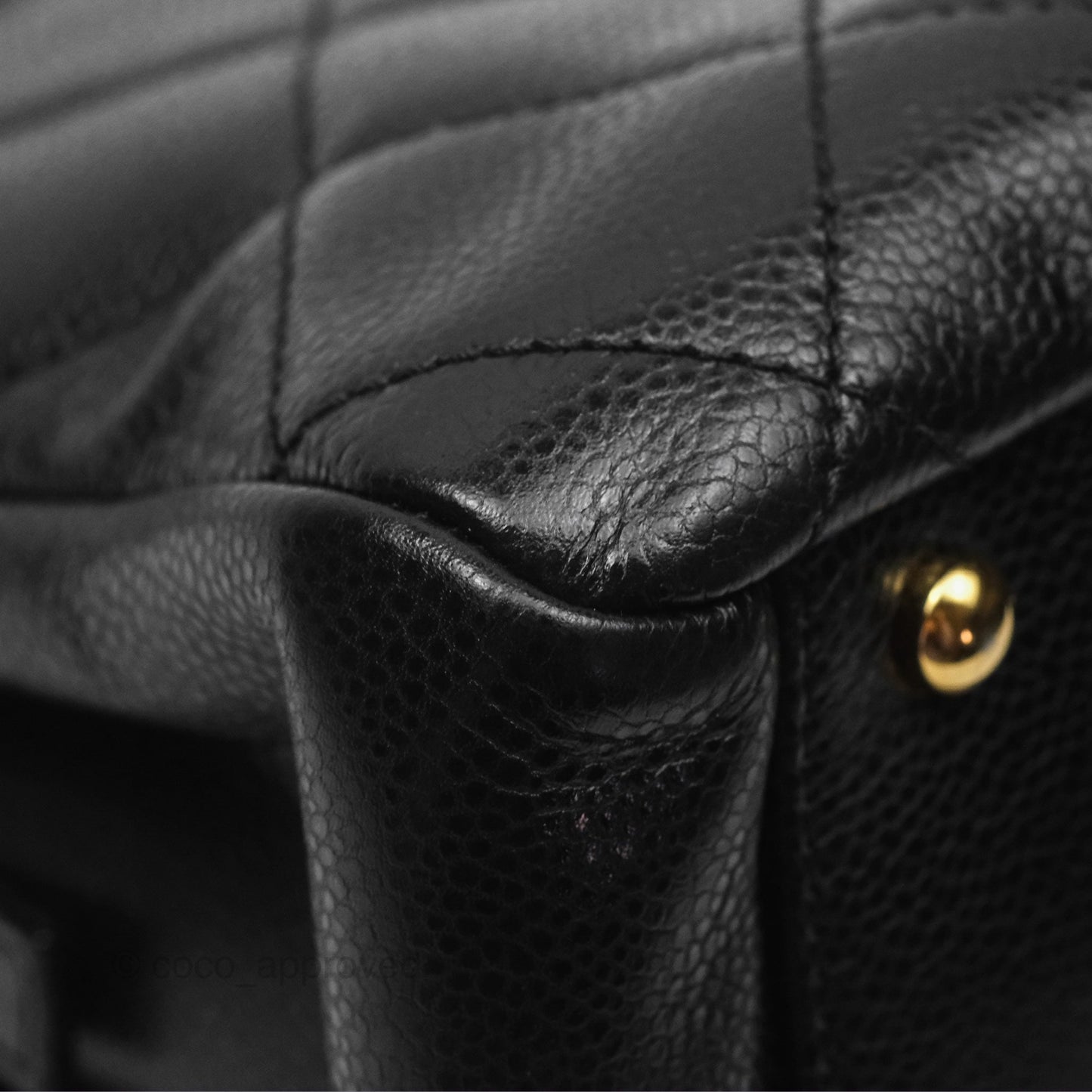 Chanel Quilted Caviar Leather Timeless CC Soft Shopping Tote Bag Black