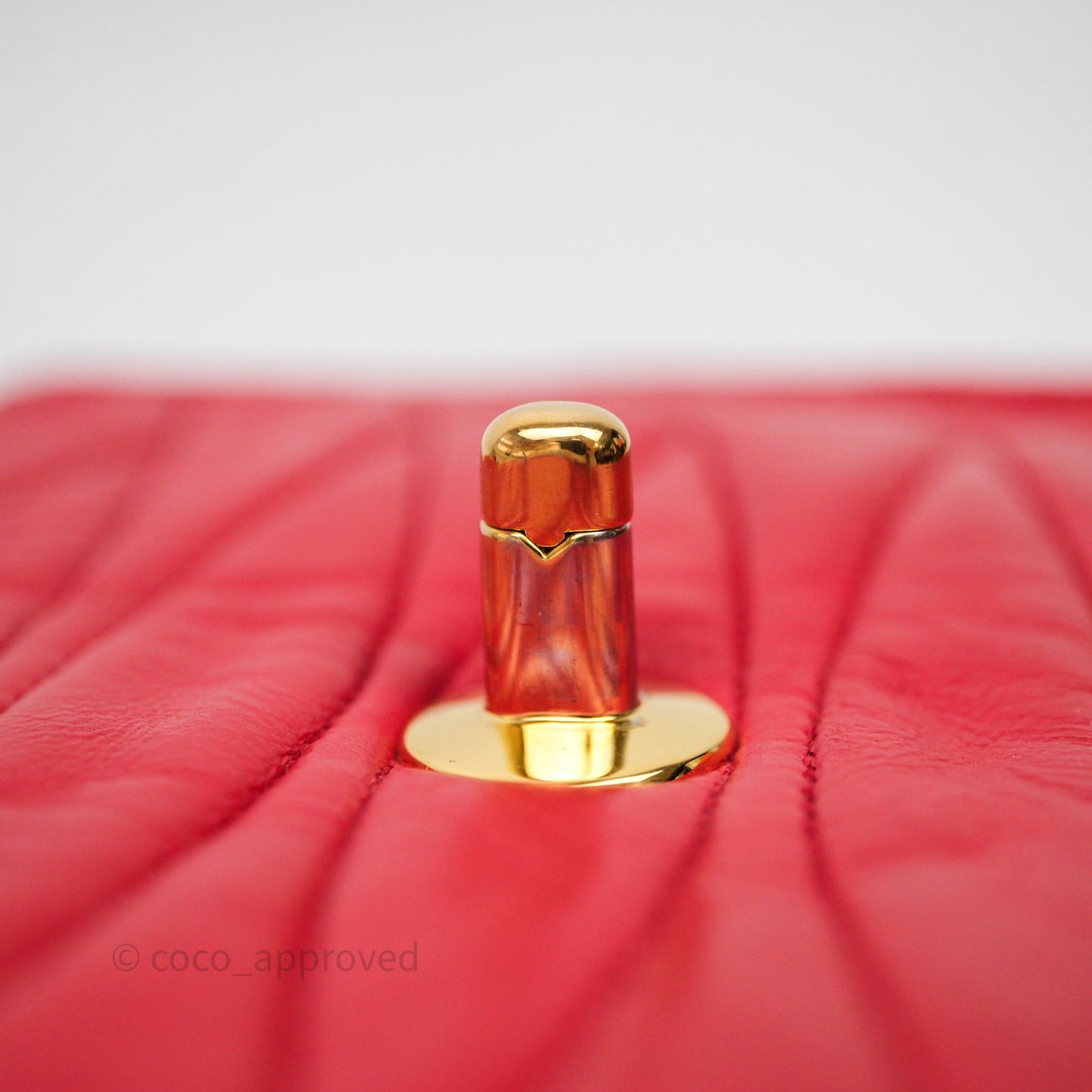 Chanel Vintage Quilted Flap Bag Red Lambskin Gold Hardware