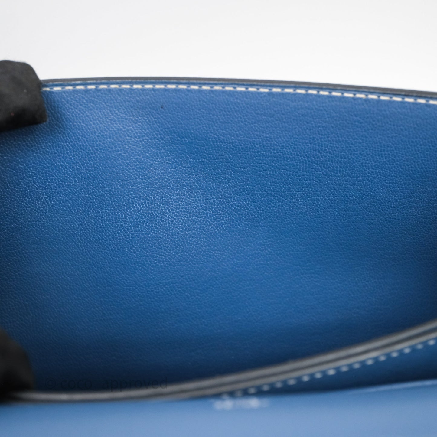 Hermès Roulis 23 Blue Evercolor Palladium Hardware