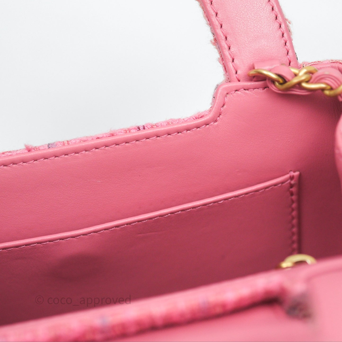 Chanel Kelly Bag Pink Tweed Aged Gold Hardware